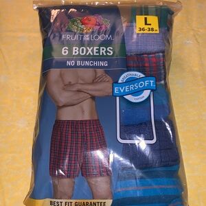 Fruit of the Loom Men’s Boxers six pack size large new with tags